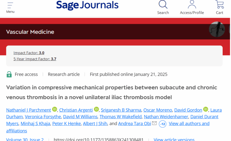 How do the mechanical properties of a venous thrombus change over time? - VascularMedicine