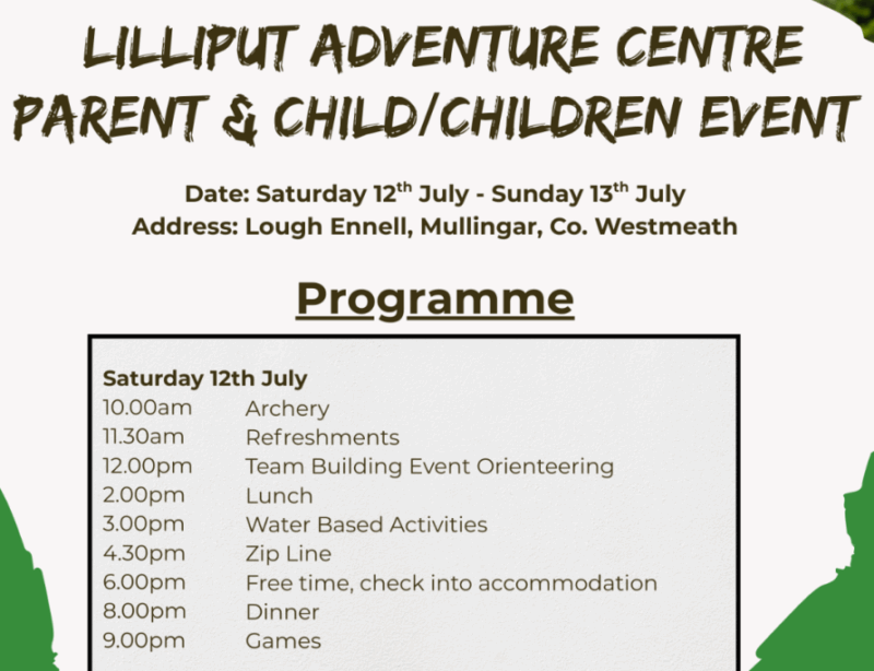 Irish Haemophilia Society Opens Registration for Parent and Child Event at Lilliput Adventure Centre