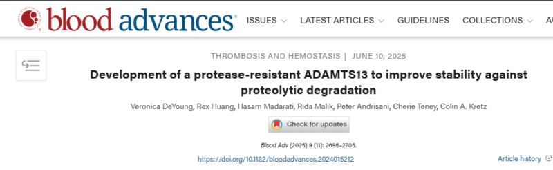 Flora Peyvandi Introduces Breakthrough Protease-Resistant ADAMTS13 Enhancing VWF Regulation in Thrombotic Disorders