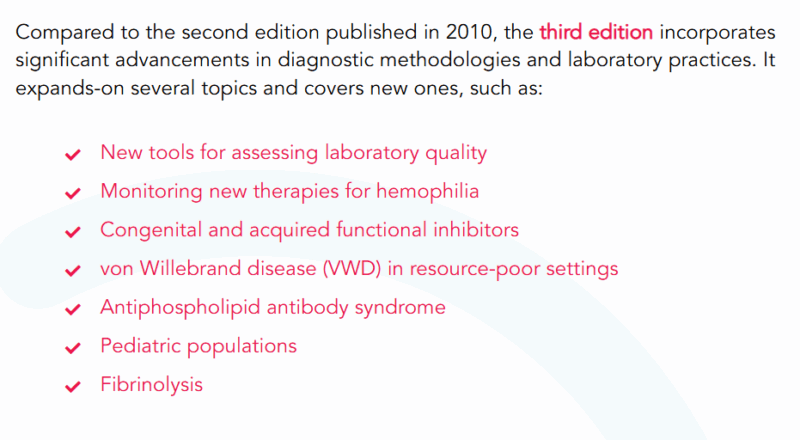 WFH - The New Diagnosis of Hemophilia and Other Bleeding Disorders: A Laboratory Manual