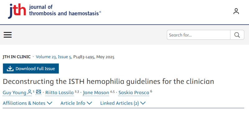 Breaking Down the Latest ISTH Hemophilia Guidelines: Expert Insights from Dr. Guy Young and Colleagues