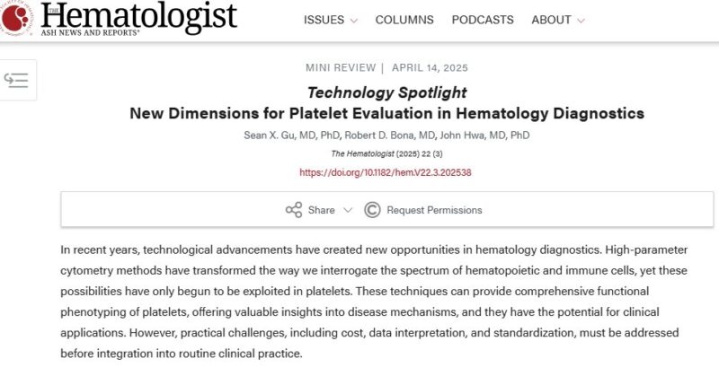 High-Dimensional Cytometry Uncovers Platelets' Role in Immunity and Inflammation - ASH