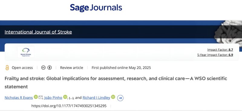 WSO Scientific Statement: 1 in 4 Stroke Patients Suffers from Frailty