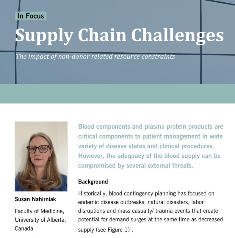 Overcoming Global Blood Supply Chain Challenges: Susan Nahirniak with ISBT