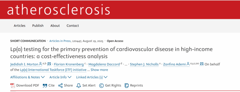 Zanfina Ademi: Routine Lp(a) Testing as a Cost-Effective Step Toward Precision Cardiovascular Prevention