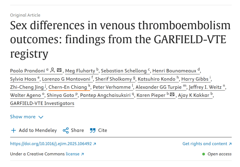 GARFIELD-VTE Registry: Important Insights on Sex Differences in VTE Outcomes