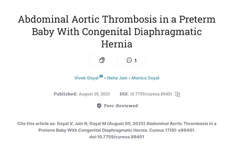 A Rare Case of Aortic Thrombosis in a Newborn With CDH