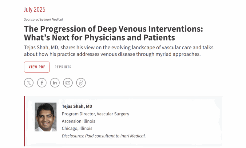 Tejas Shah on the Future of Deep Venous Interventions: What's Next for Physicians and Patients