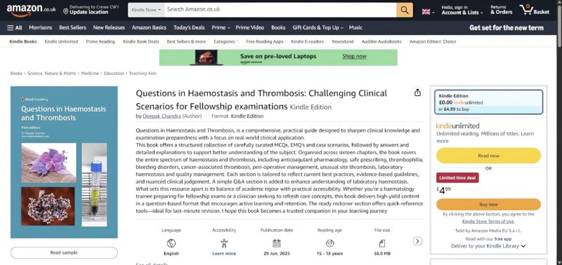 Deepak Chandra’s Questions in Hemostasis and Thrombosis Book