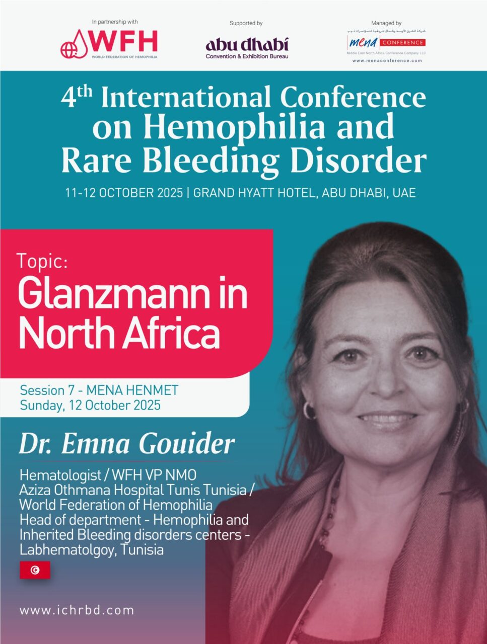 Dr. Emna Gouider Belhadjali at 4th International Conference on Hemophilia and Rare Bleeding Disorders