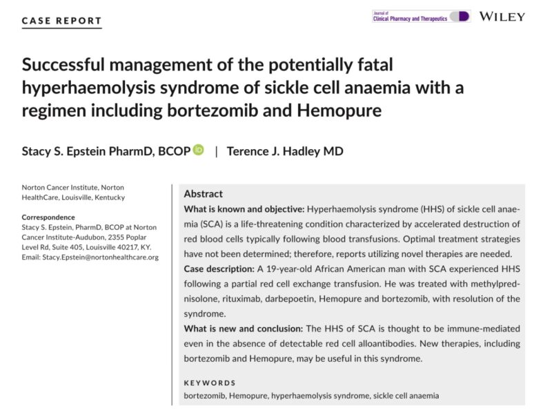 Archil Jaliashvili: Novel Rescue in Hyperhaemolysis Syndrome of Sickle Cell Anaemia