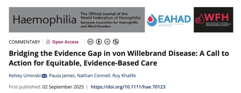 Evidence Gap in von Willebrand Disease: Commentary from Nathan Connell and Colleagues