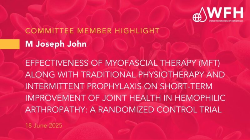 M Joseph John: Joint Health in Hemophilic Arthropathy