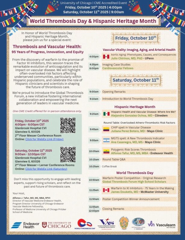 Alfonso Tafur Shares Series of Events in Celebration for World Thrombosis Day and Hispanic Heritage Month