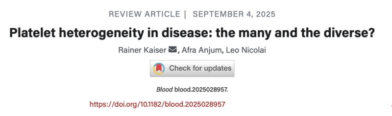 Platelet Heterogeneity In Disease: The Many and The Diverse? 1 Platelet Heterogeneity In Disease: The Many and The Diverse?