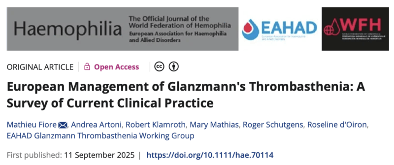 European Management of Glanzmann's Thrombasthenia from EAHAD's Working Group