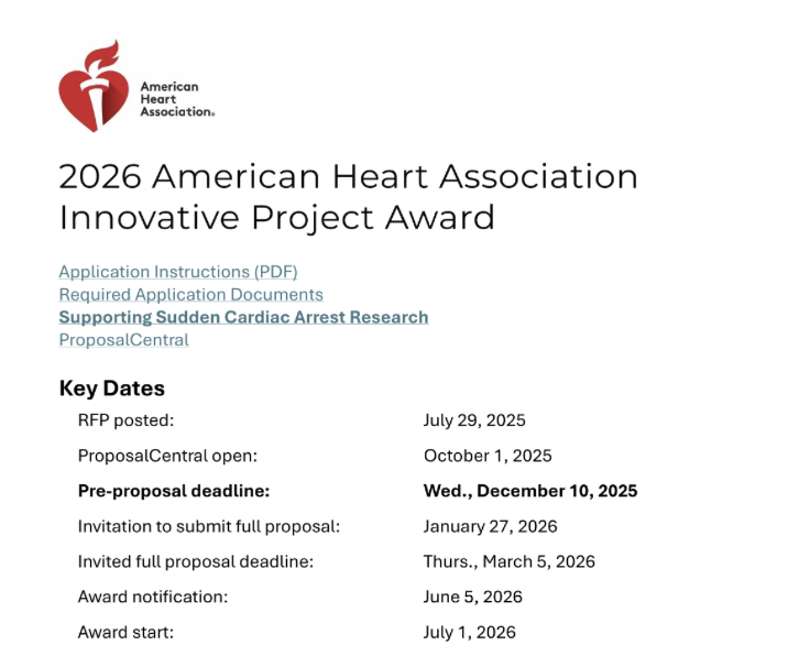 New Research Funding from AHA: Highly Innovative Research Needed for New Critical Discoveries!