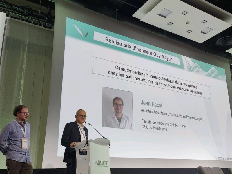 Laurent Bertoletti Congratulates Jean Escal on Winning Guy Meyer Honorary Prize
