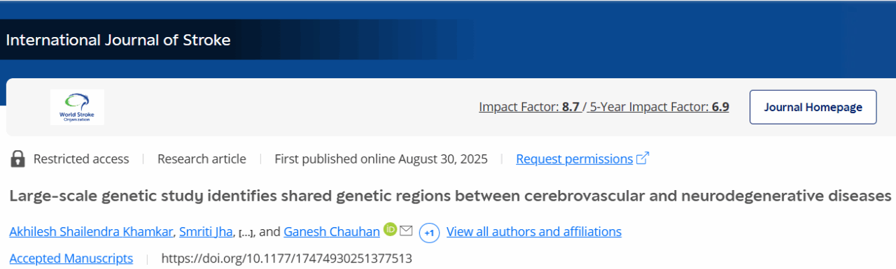New Genes and Pathways Shared Between Cerebrovascular Diseases and Neurodegenerative Diseases - International Journal of Stroke