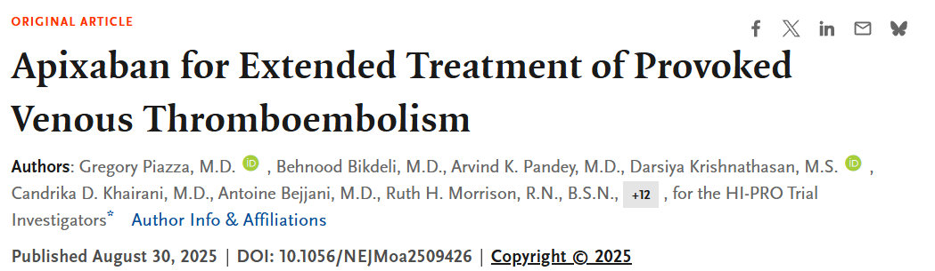 Apixaban: Low-Dose Long-Term Use After Provoked VTE Shows Benefits