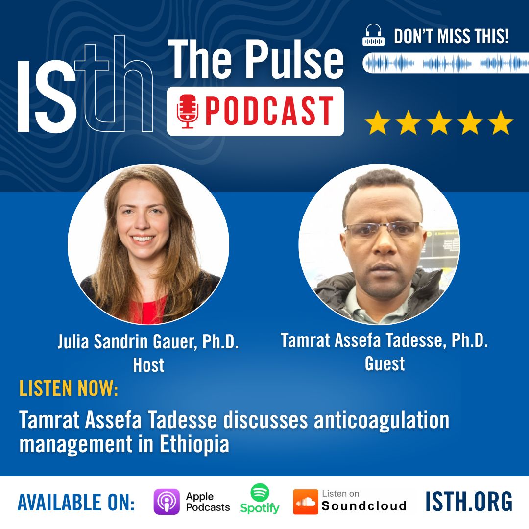 Tamrat Assefa Tadesse and Julia Sandrin Gauer Discussing Anticoagulation Management in Ethiopia