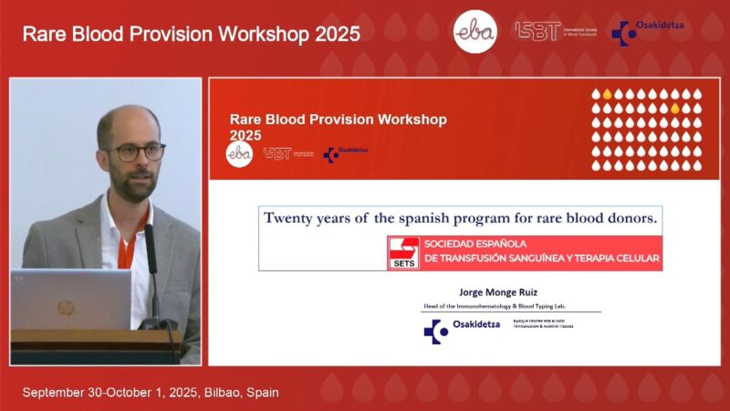 Jorge Monge: It Was An Honor to Take Part in the 3rd EBA Workshop on Rare Blood Provision