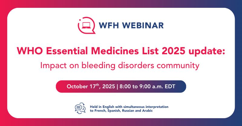 Salome Mekhuzla Invites You to Join WHO Essential Medicines List 2025 Updates Webinar on Hemophilia and VWD