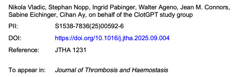 Cihan Ay and Colleagues on Large Language Models VS Thrombosis Experts