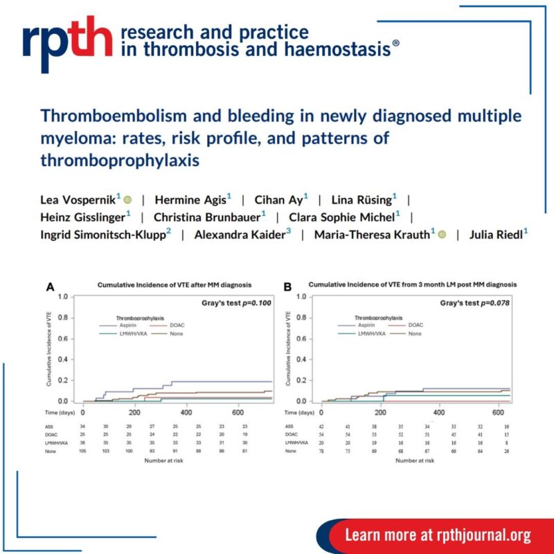 Cihan Ay and Colleagues on Thromboembolism and Bleeding in Multiple Myeloma