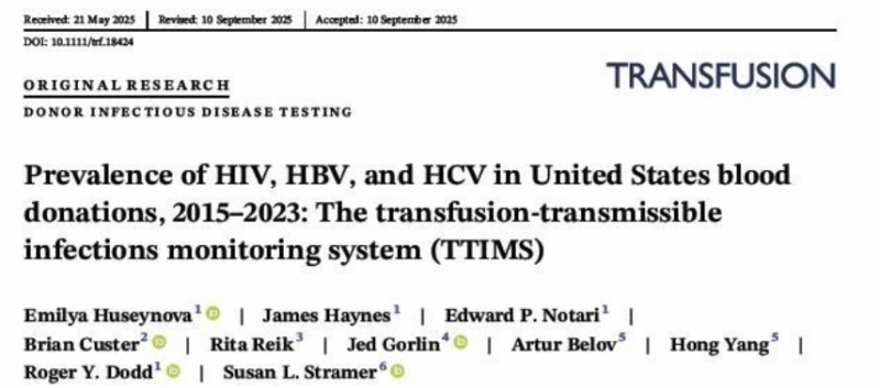 Emilya Huseynova: Excited to Share That My Work On Blood Safety Monitoring Has Just Been Published by Transfusion