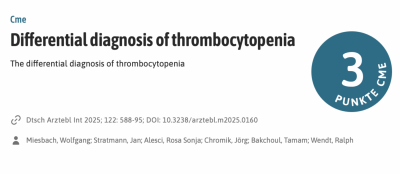 Wolfgang Miesbach on Differential Diagnosis of Thrombocytopenia