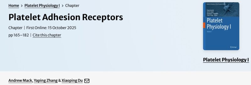 Yaping Zhang on Platelet Adhesion Receptors