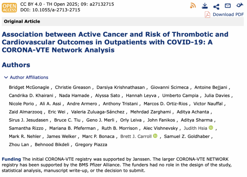 Gregory Piazza on CORONA-VTE Network Analysis 1 Gregory Piazza on CORONA-VTE Network Analysis