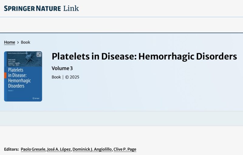 Markus Bender Authores A Chapter in ''Platelets in Disease: Hemorrhagic Disorders''