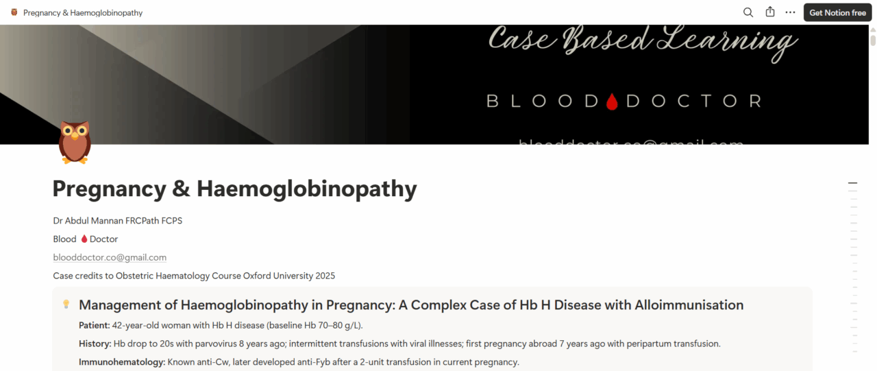 Dr Abdul Mannan Shared New Article: Pregnancy and Haemoglobinopathy