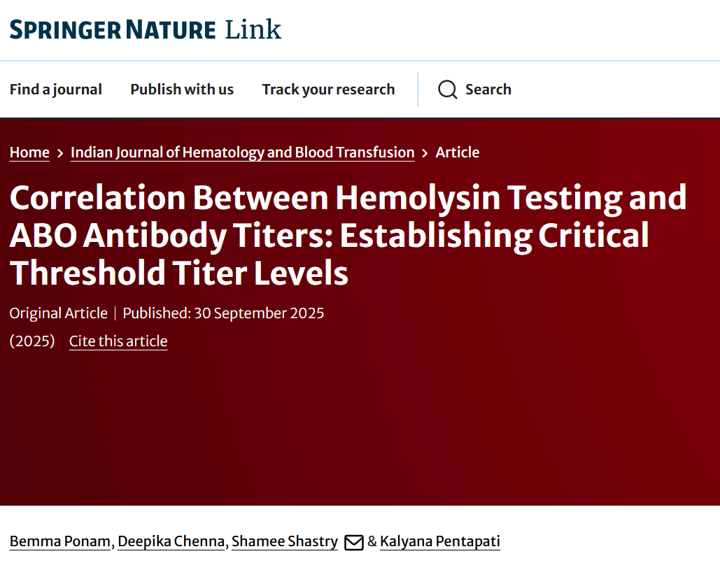 Dr Shamee Shastry and Team Establish New Insights on Critical Antibody Titers