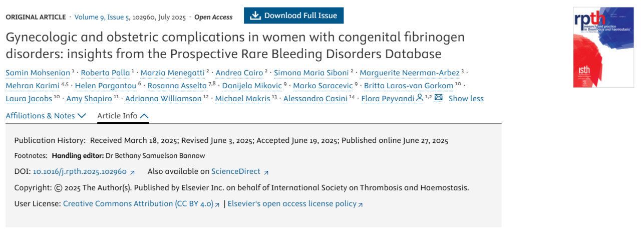 WFH: Insights From the Prospective Rare Bleeding Disorders Database