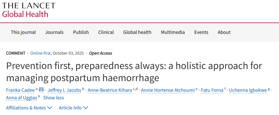 Franka Cadée and Global Experts Call for a Preventive Approach to Postpartum Haemorrhage