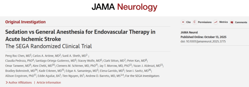 General Anesthesia May Lead to Better Outcomes in Stroke Thrombectomy? 1 Stroke