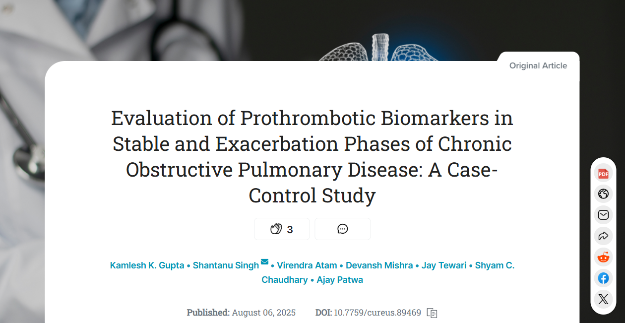Devansh Mishra’s Latest Research Highlights Hypercoagulable State in COPD 1 Devansh Mishra’s Latest Research Highlights Hypercoagulable State in COPD