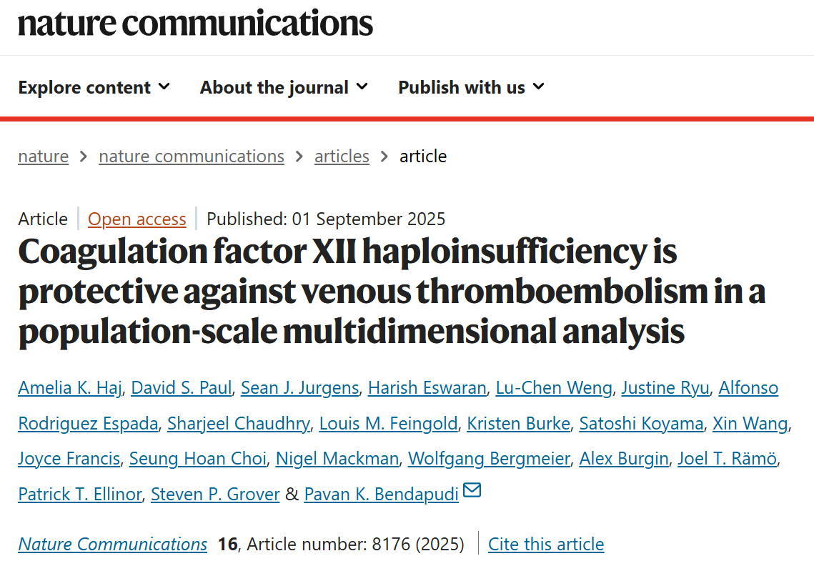 Steven Grover: Germline Heterozygous Loss of Function in FXII is Associated with a Significantly Reduced Risk of Venous Thromboembolism