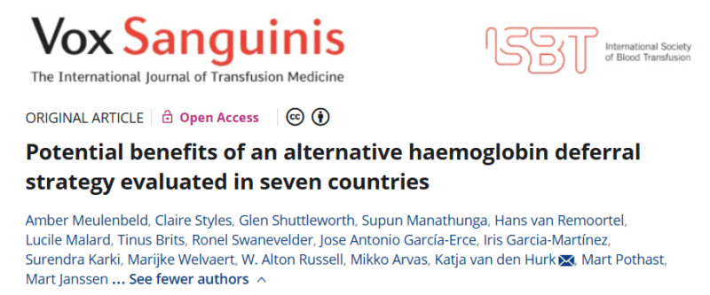 Katja van den Hurk: Using Mean Hemoglobin to Improve Donor Eligibility 1 Katja van den Hurk