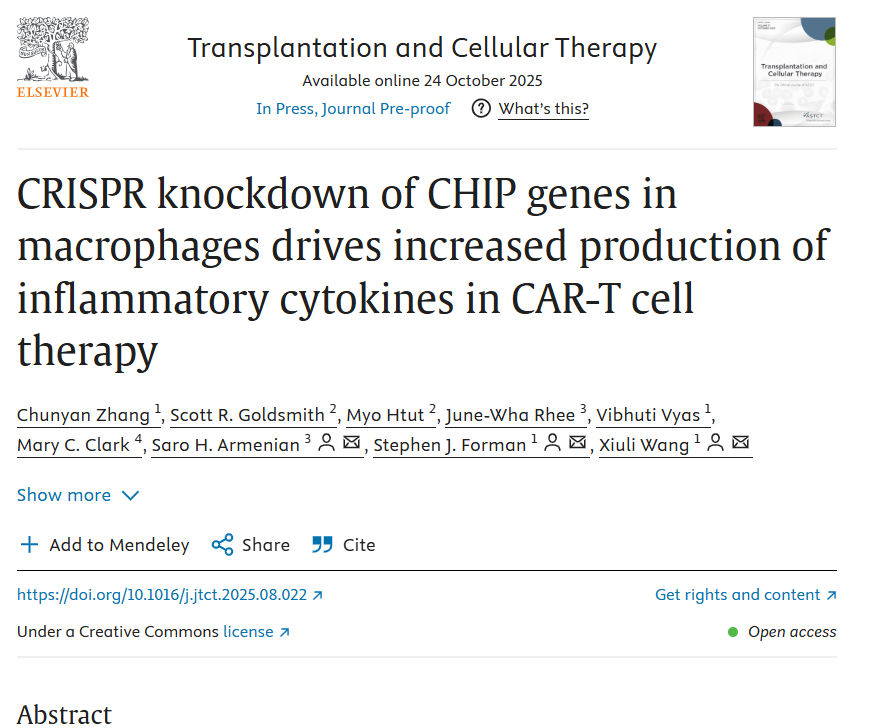 Shrinidhi Nathany: Patients with CHIP May Be Predisposed to Higher Risk of Cytokine Release Syndrome after CAR-T 1 Shrinidhi Nathany: Patients with CHIP May Be Predisposed to Higher Risk of Cytokine Release Syndrome after CAR-T