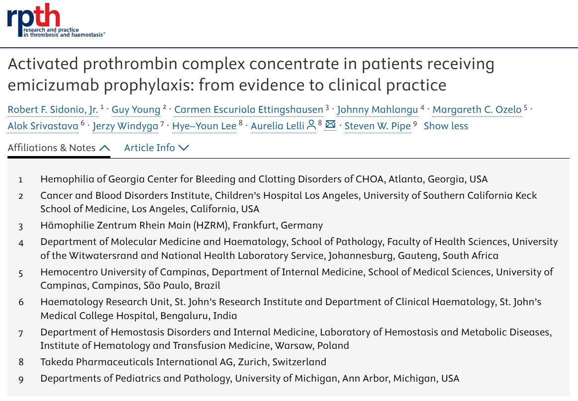 For People on Emicizumab, the Use of a aPCC Raises Critical Clinical Questions