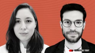 Melanie Daniel Congratulates Mickael Rosa and Antoine Rauch on Winning Bernd R. Binder Prize