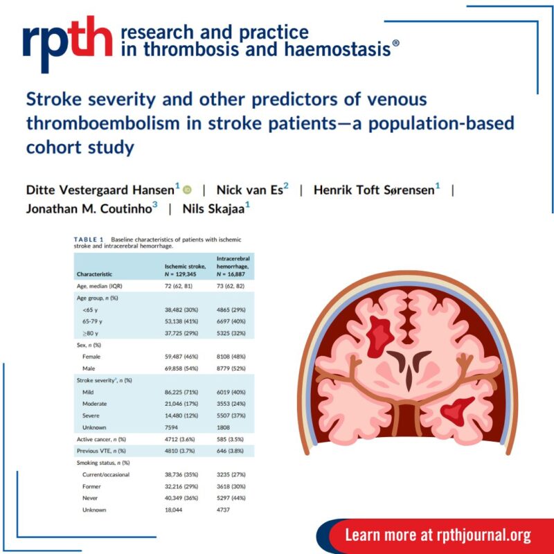 Ditte Vestergaard Hansen and Colleagues on Predictors of VTE Post-Stroke 1 Ditte Vestergaard Hansen and Colleagues on Predictors of VTE Post-Stroke