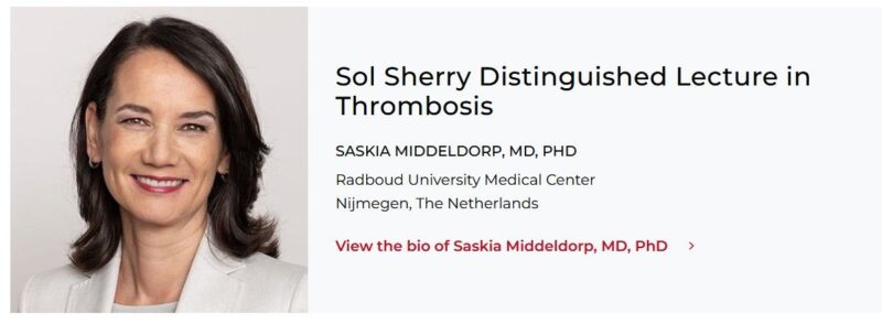 Thomas Reiser Congratulates Saskia Middeldorp on Delivering the 2025 Sol Sherry Distinguished Lecture in Thrombosis