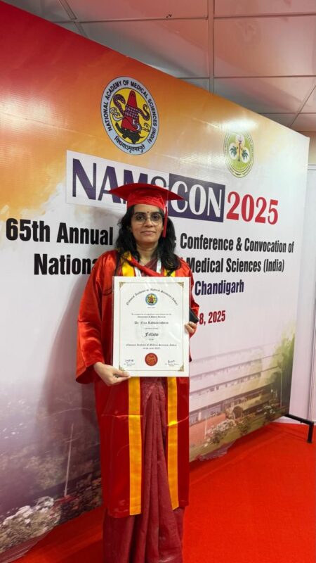 Nita Radhakrishnan Elected as a Fellow of the National Academy of Medical Sciences, Ministry of Health and Family Welfare