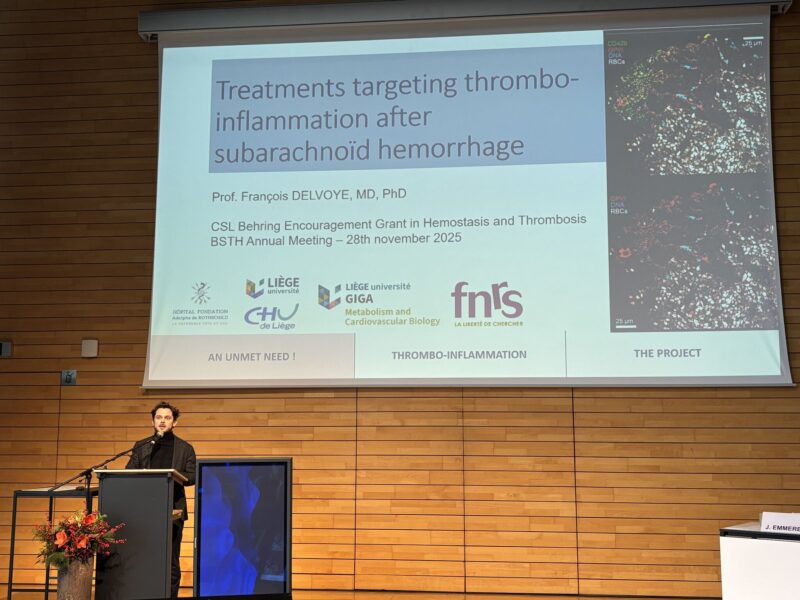 Francois Delvoye Receives the CSL Behring Encouragement Grant 1 Francois Delvoye Receives the CSL Behring Encouragement Grant