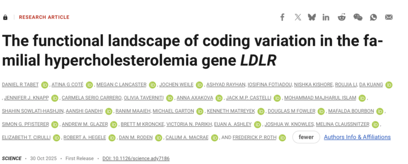 Daniel Tabet on Impacts of Nearly All Possible Missense Variants in the FH Gene LDLR 1 Daniel Tabet on Impacts of Nearly All Possible Missense Variants in the FH Gene LDLR